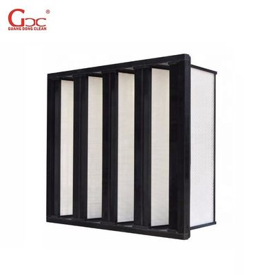 الإطار البلاستيكي 2850m3 / h V Bank F6 Cleanroom Air Filter 1000g Dust Holding