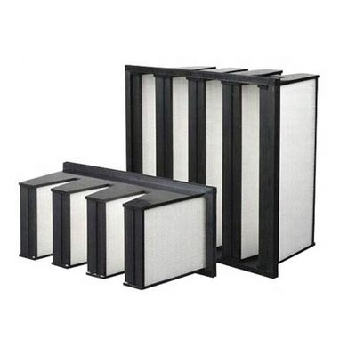 الإطار البلاستيكي 2850m3 / h V Bank F6 Cleanroom Air Filter 1000g Dust Holding