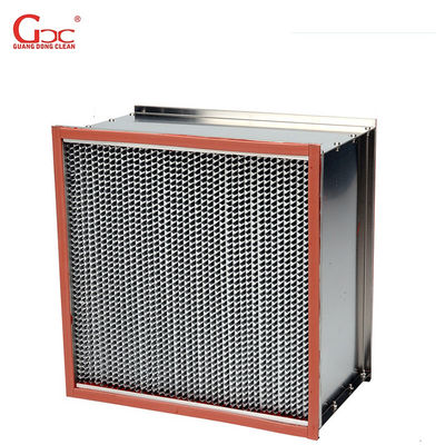 250m3 / H 400degree H14 مرشح Hepa بدرجة حرارة عالية مع لوحة يربك
