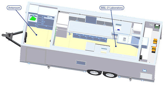 مختبر ISO Mobile PCR Cabin Laboratory 30KW حاوية غرف الأبحاث الجاهزة